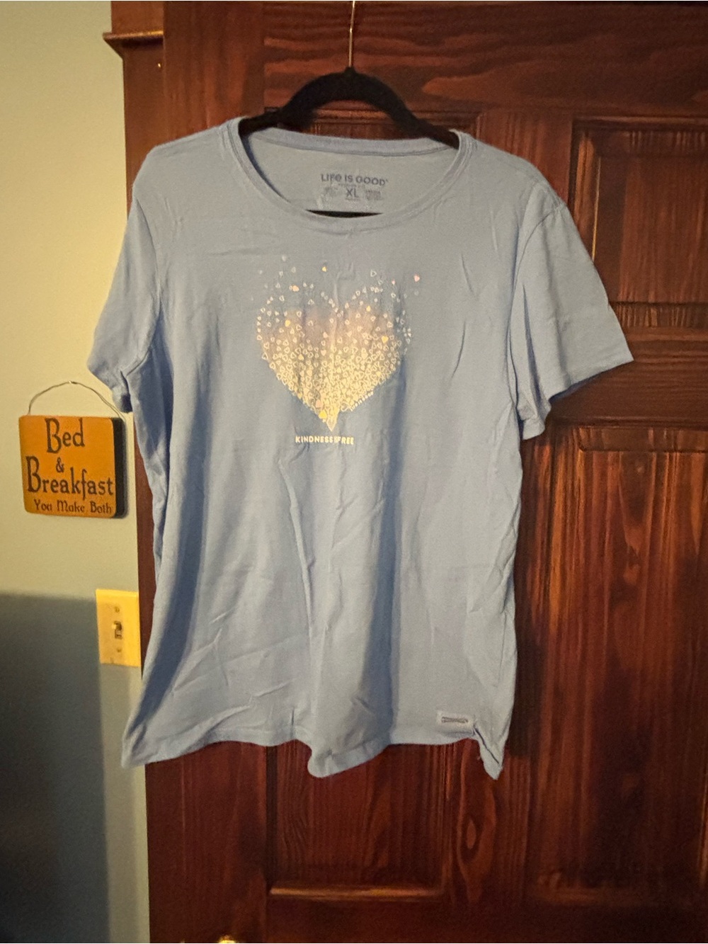 Life Is Good Light Blue Short-Sleeve Heart Graphic Tee